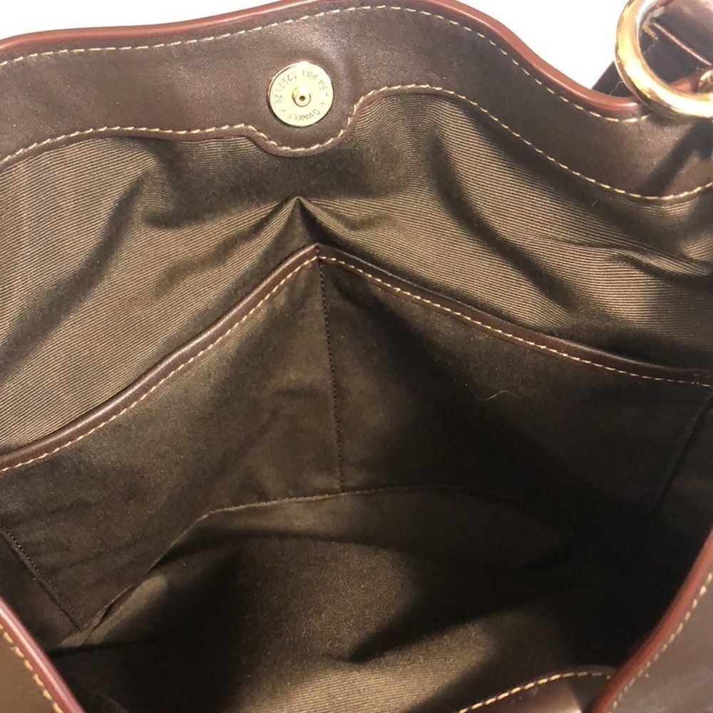 Coach LEXI Shoulder Bag Leather/Signature Jacquard 13" L X 10 3/4" H X 4" - Picture 10 of 12